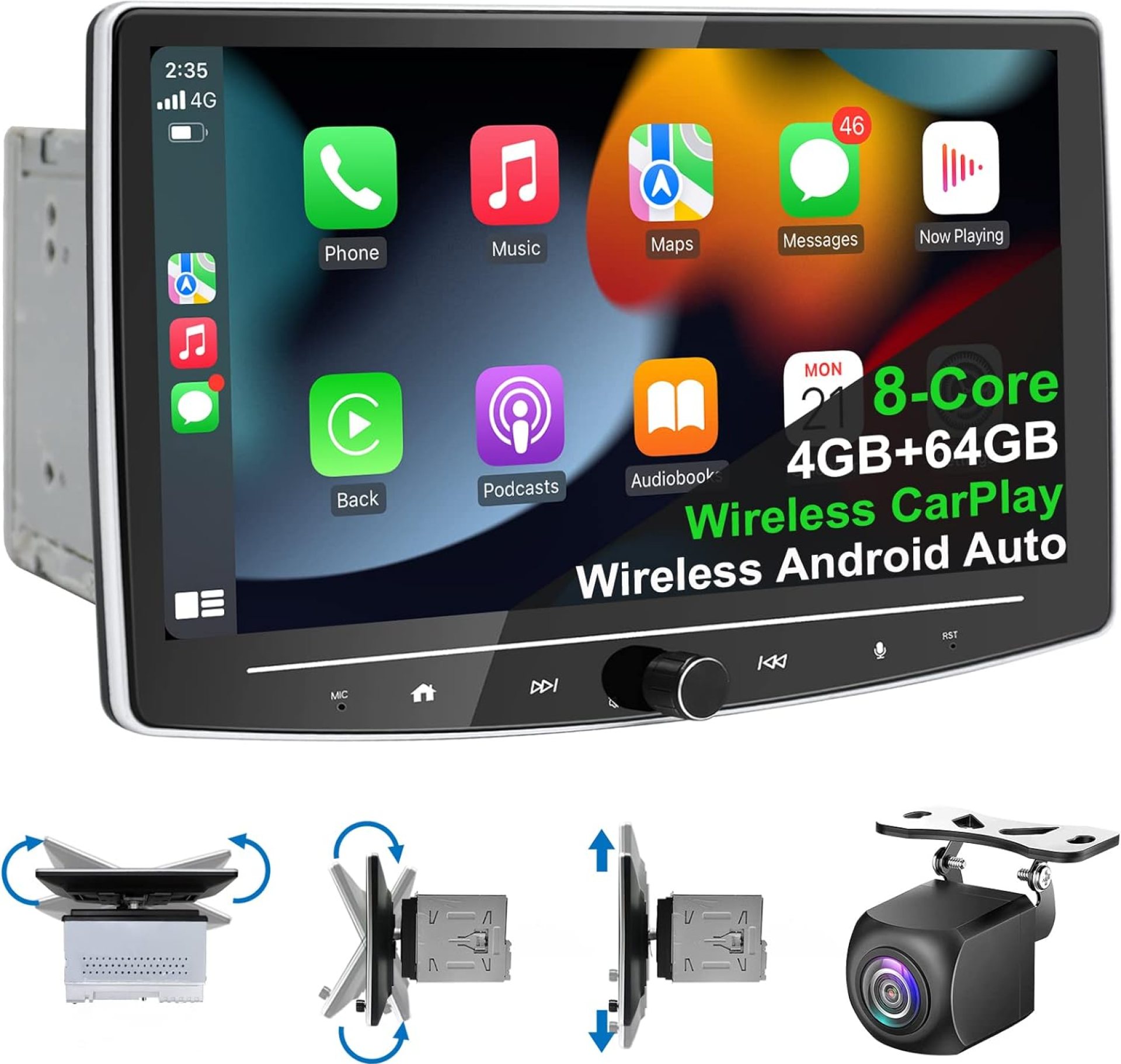 Double Din Automobile Stereo Wi-fi CarPlay Android Auto 4G+64G 8-Core Removable 10 Inch Touchscreen Automobile Radio Twin Bluetooth AM FM GPS Navigation WiFi Automobile Audio Receiver with Backup Digital camera 2Din Head Unit Double Din Automobile Stereo Wi-fi CarPlay Android Auto 4G+64G 8-Core Removable 10 Inch Touchscreen Automobile Radio Twin Bluetooth AM FM GPS Navigation WiFi Automobile Audio Receiver with Backup Digital camera 2Din Head Unit