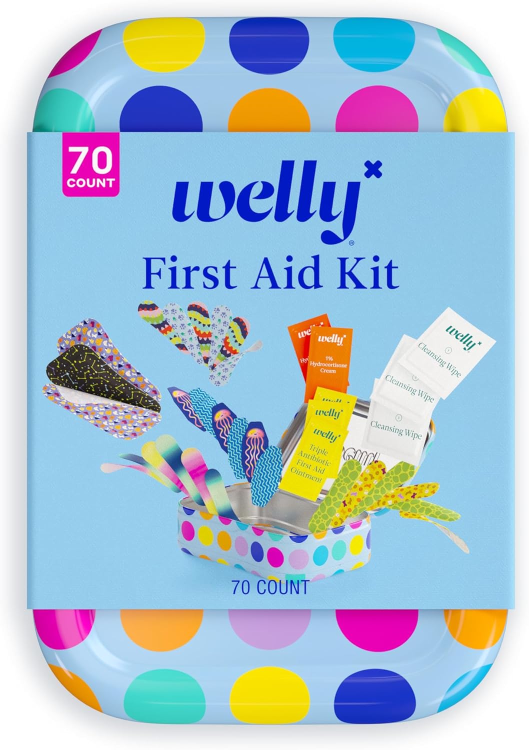 Welly First Assist Equipment – Adhesive Bandages in Versatile Cloth and Waterproof, Singe Use Ointments (Triple Antibiotic, Cleaning Wipes and Hydrocortisone) – 70 Rely Welly First Assist Equipment – Adhesive Bandages in Versatile Cloth and Waterproof, Singe Use Ointments (Triple Antibiotic, Cleaning Wipes and Hydrocortisone) – 70 Rely