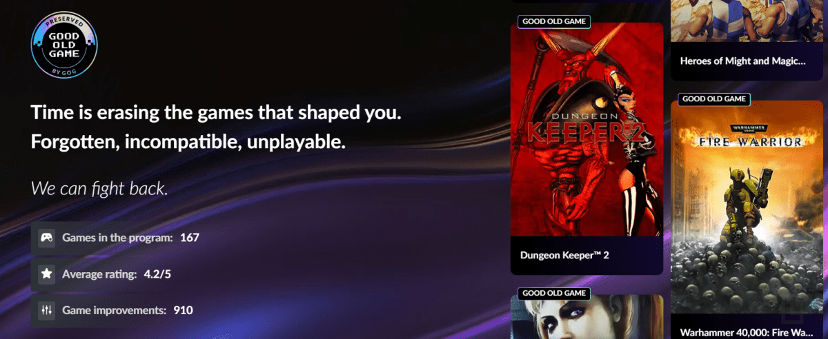 À medida que o tempo marcha, o Programa de Preservação do GOG e o DreamList são mais importantes do que nunca – Gtogg À medida que o tempo marcha, o Programa de Preservação do GOG e o DreamList são mais importantes do que nunca – Gtogg