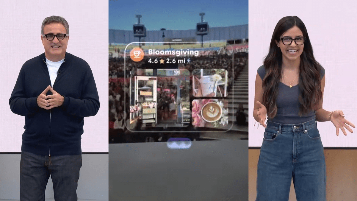 O Google mostrou óculos inteligentes elegantes com um HUD novamente O Google mostrou óculos inteligentes elegantes com um HUD novamente