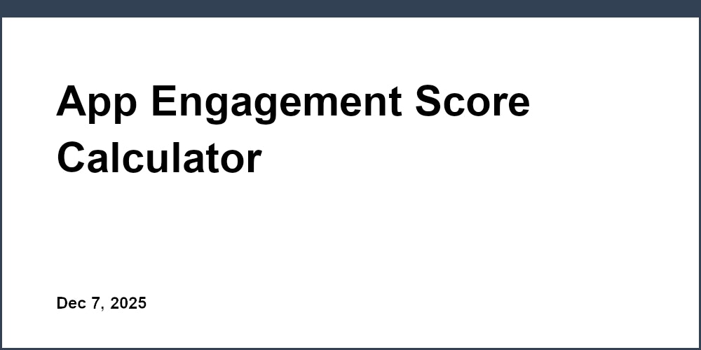 Calculadora de pontuação de engajamento com aplicativos Calculadora de pontuação de engajamento com aplicativos