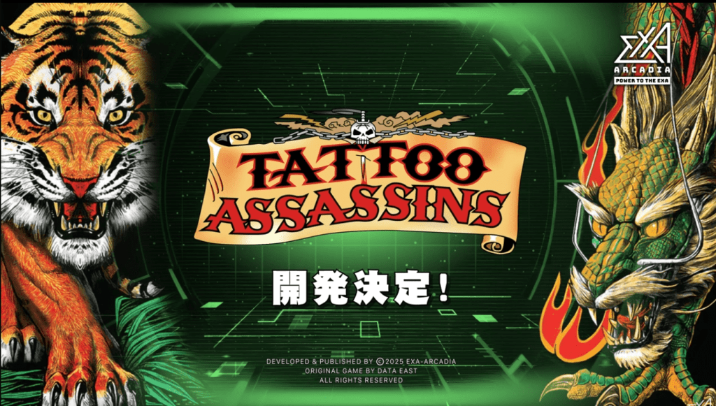 Arcade Heroes Exa-Arcadia anuncia assassinos de tatuagem de Data East Arcade Heroes Exa-Arcadia anuncia assassinos de tatuagem de Data East
