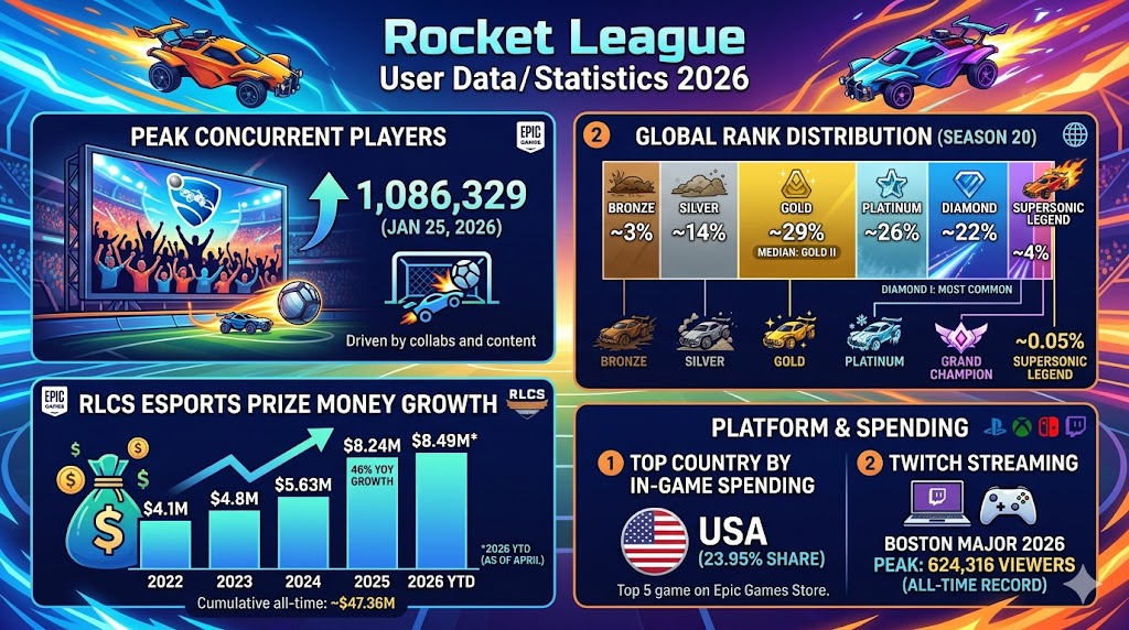 Dados e estatísticas do usuário da Rocket League 2026 Dados e estatísticas do usuário da Rocket League 2026