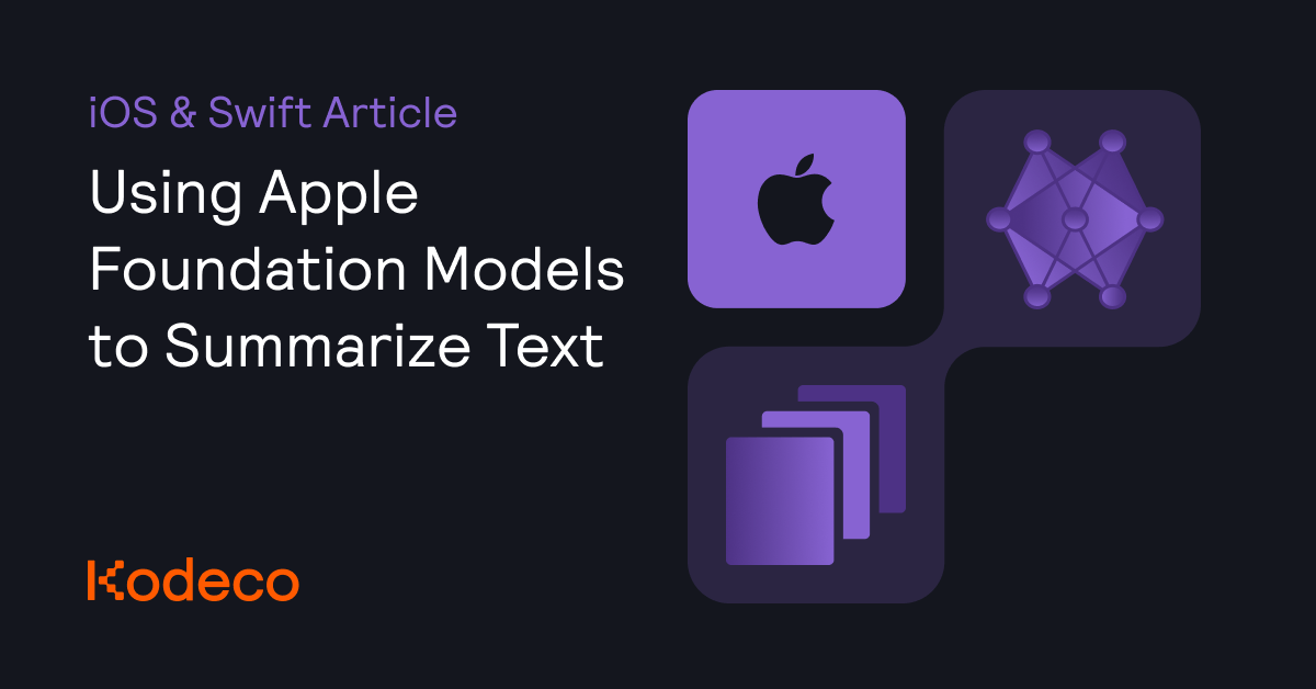 Usando modelos do Apple Foundation para resumir texto Usando modelos do Apple Foundation para resumir texto