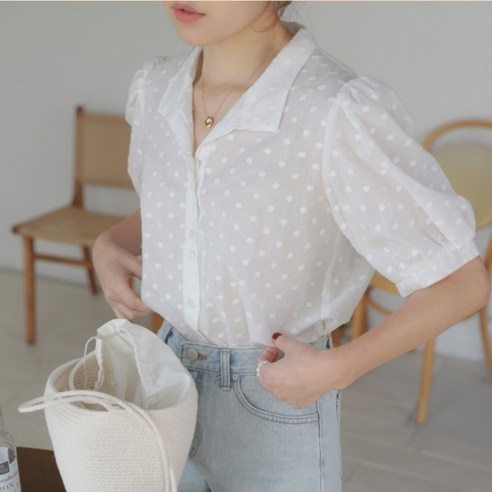 플로렐로 여성 빈티지 레이스 셔츠 반팔 블라우스
