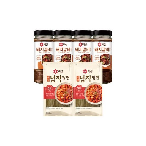 백설돼지갈비양념500g x4 + 백설납작당면300g x2, 백설돼지갈비양념500g x4 + 백설납작당면300g x