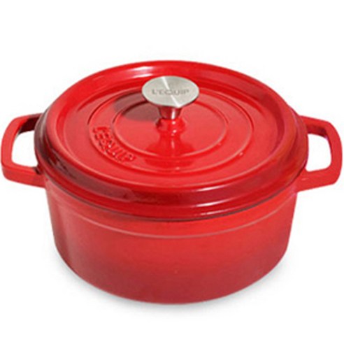 [리큅] 더치오븐 무쇠냄비 22cm LPI-22 통주물냄비 (그릴 뚜껑 포함), 그레이, 1개