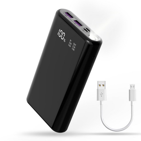 큰용량 대용량 보조배터리 30000mAh 핸드폰 충전기 보조 밧데리 LCD 잔량표시 무드등, KRA1261