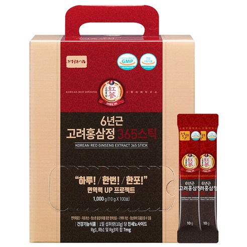 정원삼 6년근 고려홍삼정 365스틱, 1kg, 2개