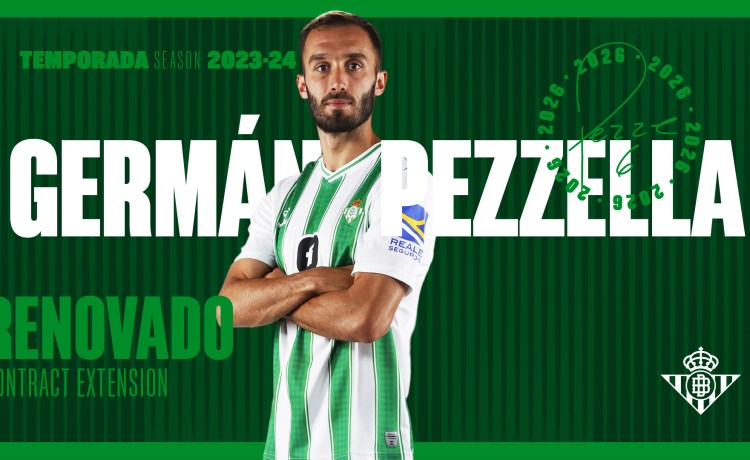 Germán Pezzella renueva su contrato con el Real Betis Germán Pezzella renueva su contrato con el Real Betis