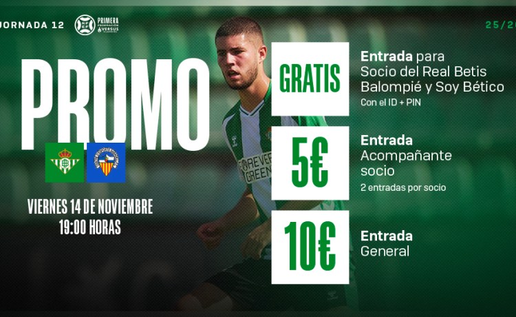 Consigue tu entrada gratuita para animar al Betis Deportivo ante el CE Sabadell FC Consigue tu entrada gratuita para animar al Betis Deportivo ante el CE Sabadell FC