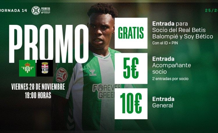 Saca ya tu entrada gratuita para animar al Betis Deportivo ante el FC Cartagena Saca ya tu entrada gratuita para animar al Betis Deportivo ante el FC Cartagena