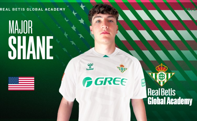Major Shane se une al Real Betis Global Academy para defender la portería verdiblanca Major Shane se une al Real Betis Global Academy para defender la portería verdiblanca