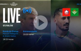 DIRECTO | Rueda de prensa y último entrenamiento antes del Lille – Real Betis DIRECTO | Rueda de prensa y último entrenamiento antes del Lille – Real Betis