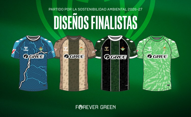 Estas son las 4 camisetas finalistas del concurso para elegir la equipación especial Forever Green del Real Betis Estas son las 4 camisetas finalistas del concurso para elegir la equipación especial Forever Green del Real Betis