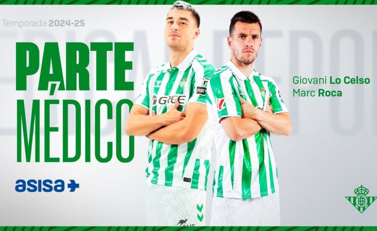 El parte médico del Betis confirma las lesiones de Marc Roca y Lo Celso El parte médico del Betis confirma las lesiones de Marc Roca y Lo Celso