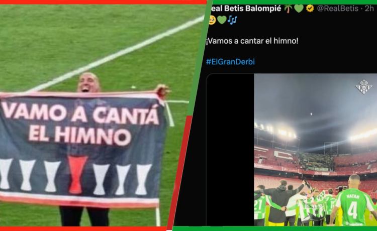 El ‘troleo’ bético a Monchi tras ganar El Gran Derbi en Nervión: «¡Vamos a cantar el himno!» El ‘troleo’ bético a Monchi tras ganar El Gran Derbi en Nervión: «¡Vamos a cantar el himno!»