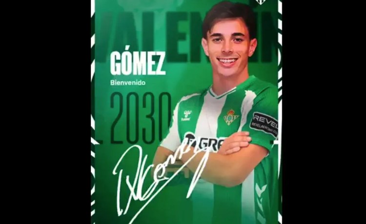 Fran Perea hace oficial el fichaje de Valentín Gómez por el Betis Fran Perea hace oficial el fichaje de Valentín Gómez por el Betis