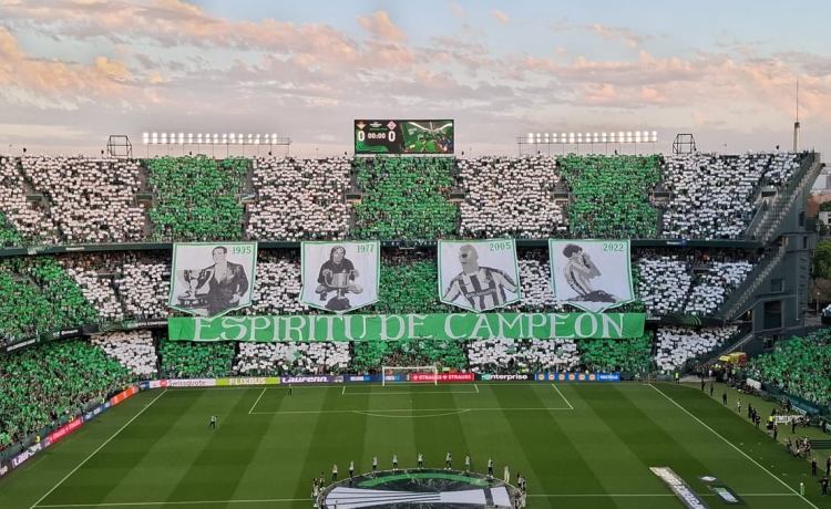 Miranda alucina con el tifo del Betis Miranda alucina con el tifo del Betis