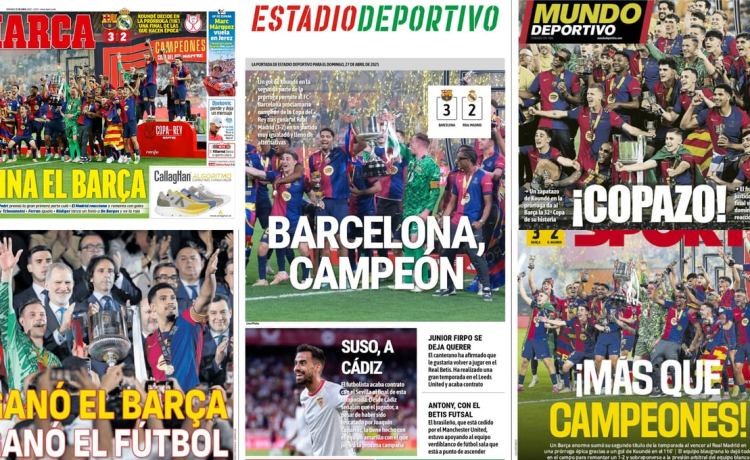 El campeón Barça y Koundé, protagonista en las portadas El campeón Barça y Koundé, protagonista en las portadas