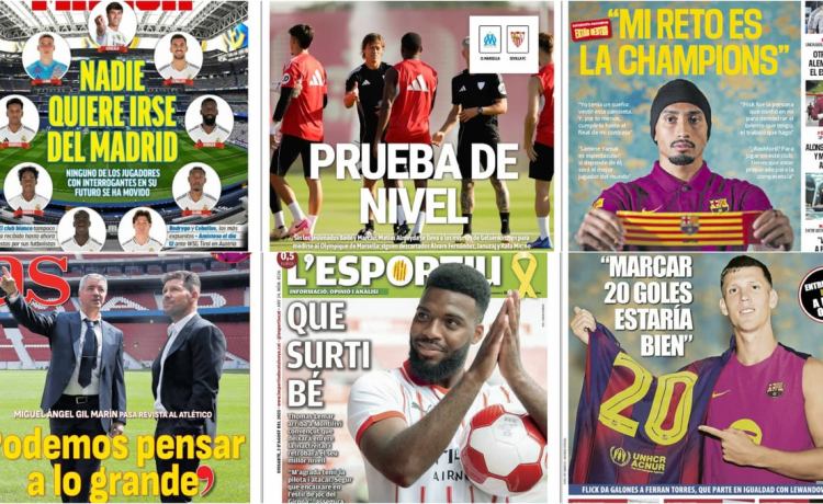 Ceballos, el reto del Barça, las pruebas de Almeyda y Pellegrini… Así vienen las portadas Ceballos, el reto del Barça, las pruebas de Almeyda y Pellegrini… Así vienen las portadas