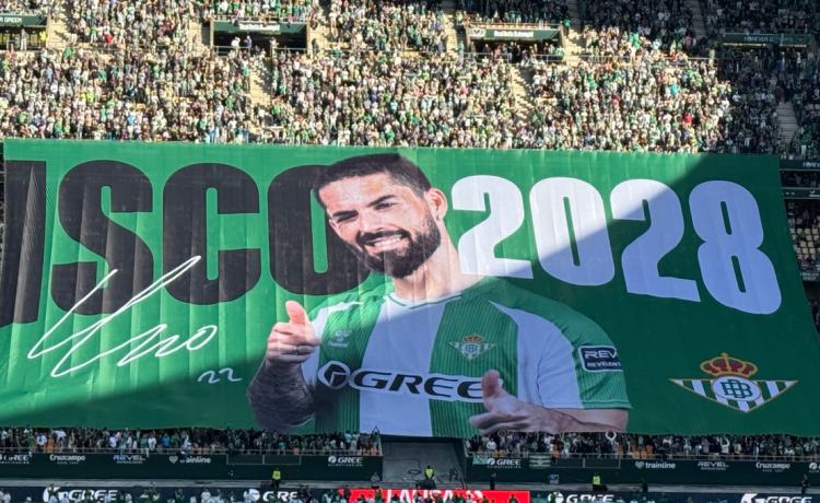 ¡Sorpresa en La Cartuja! El Real Betis anuncia la renovación de Isco con un gran tifo ¡Sorpresa en La Cartuja! El Real Betis anuncia la renovación de Isco con un gran tifo
