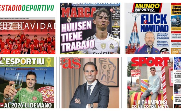 El día de Navidad, un central para el Barcelona, el mercado de fichajes y los propósitos para el año nuevo… Así vienen las portadas El día de Navidad, un central para el Barcelona, el mercado de fichajes y los propósitos para el año nuevo… Así vienen las portadas