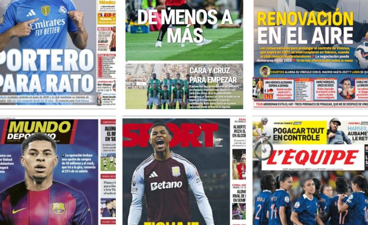 La renovación de Courtois, el fichaje de Rashford, los amistosos de Sevilla y Betis… así vienen las portadas de hoy La renovación de Courtois, el fichaje de Rashford, los amistosos de Sevilla y Betis… así vienen las portadas de hoy