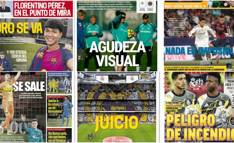 El juicio del Bernabéu, la salida de Ter Stegen del Barça, la ‘final’ del Betis por la Champions… Así vienen las portadas El juicio del Bernabéu, la salida de Ter Stegen del Barça, la ‘final’ del Betis por la Champions… Así vienen las portadas
