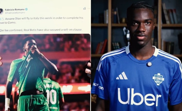 OFICIAL: Assane Diao deja el Betis y ficha por el Como de Fàbregas OFICIAL: Assane Diao deja el Betis y ficha por el Como de Fàbregas