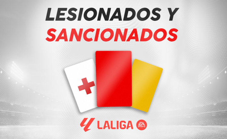 LaLiga EA Sports: lesionados, sancionados y apercibidos de la jornada 27 LaLiga EA Sports: lesionados, sancionados y apercibidos de la jornada 27