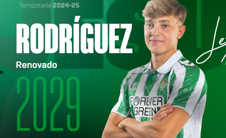 El Betis renueva hasta 2029 a Jesús Rodríguez, la joya de su cantera El Betis renueva hasta 2029 a Jesús Rodríguez, la joya de su cantera