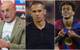 García Plaza, entrenador del Sevilla, lleva la contraria a De la Fuente con Kike Sakas, reconoce que el Barça da «miedo» y ‘aprueba’ la preferencia de Lamine Yamal por el Betis García Plaza, entrenador del Sevilla, lleva la contraria a De la Fuente con Kike Sakas, reconoce que el Barça da «miedo» y ‘aprueba’ la preferencia de Lamine Yamal por el Betis