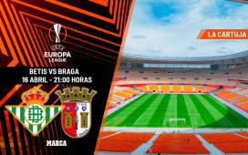 Betis – Braga: horario y dónde ver hoy por TV y online el partido de la Europa League Betis – Braga: horario y dónde ver hoy por TV y online el partido de la Europa League