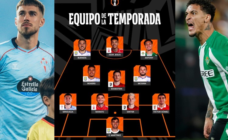 Mingueza y Antony, en el equipo de la temporada de la UEFA Europa League Mingueza y Antony, en el equipo de la temporada de la UEFA Europa League