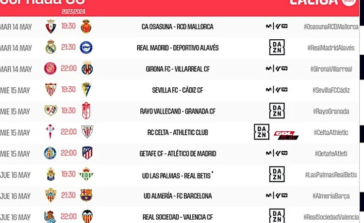 El Betis ya conoce sus horarios para los partidos ante Almería y Las Palmas El Betis ya conoce sus horarios para los partidos ante Almería y Las Palmas