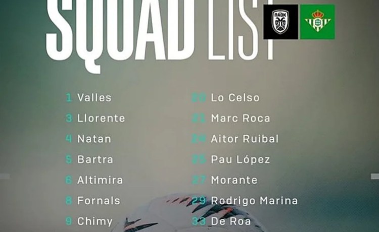 Abde entra en la convocatoria del PAOK – Betis Abde entra en la convocatoria del PAOK – Betis
