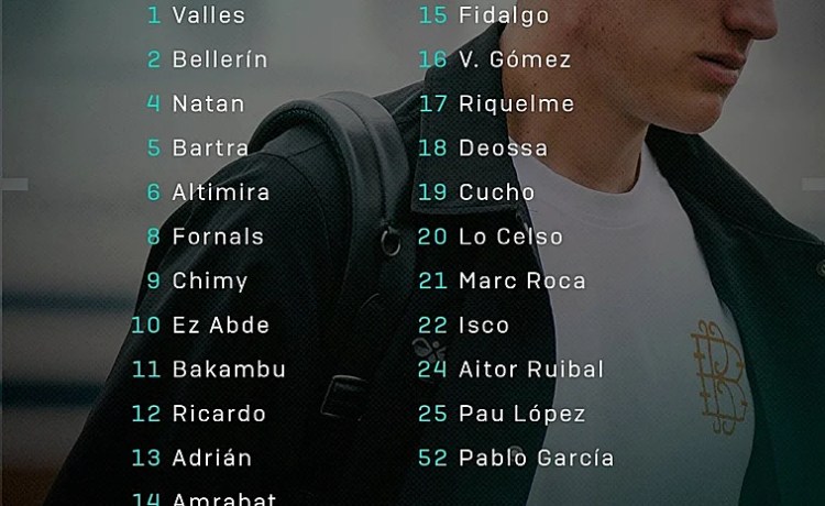 Cuatro ausencias en la convocatoria del Betis, que incluye a Isco Cuatro ausencias en la convocatoria del Betis, que incluye a Isco