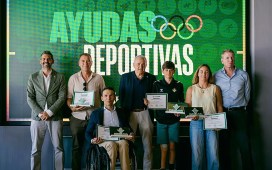 Pilar Lamadrid, Hugo Franco, Óscar Molino y Francisco Salinas reciben las V Ayudas Deportivas de la Fundación Real Betis Pilar Lamadrid, Hugo Franco, Óscar Molino y Francisco Salinas reciben las V Ayudas Deportivas de la Fundación Real Betis