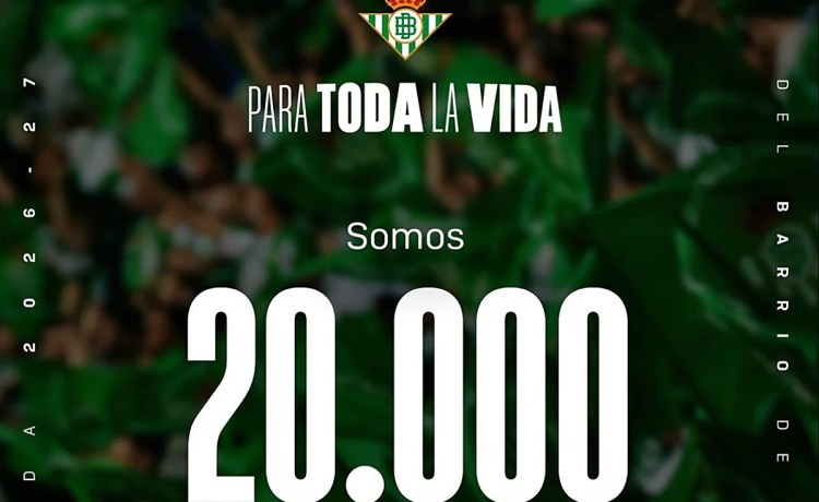 El Real Betis alcanza los 20.000 abonados en tiempo récord El Real Betis alcanza los 20.000 abonados en tiempo récord