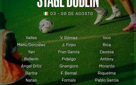 Convocatoria del Betis para Dublín: menos canteranos, entra Cucho y salen Petit y Losada Convocatoria del Betis para Dublín: menos canteranos, entra Cucho y salen Petit y Losada