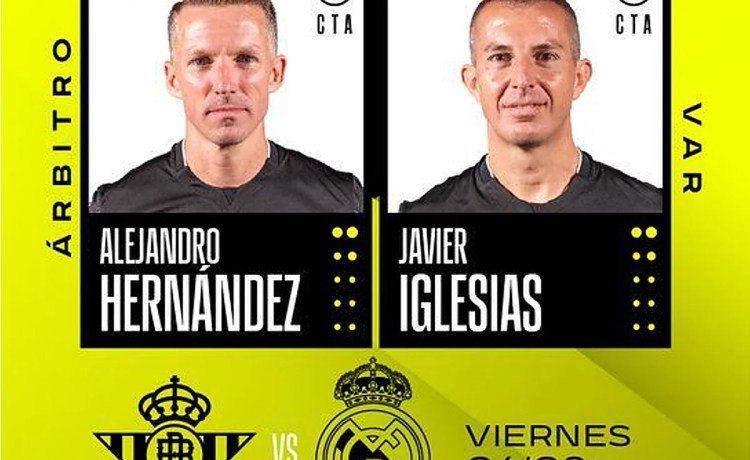 Hernández Hernández, designado para arbitrar el Real Betis – Real Madrid Hernández Hernández, designado para arbitrar el Real Betis – Real Madrid