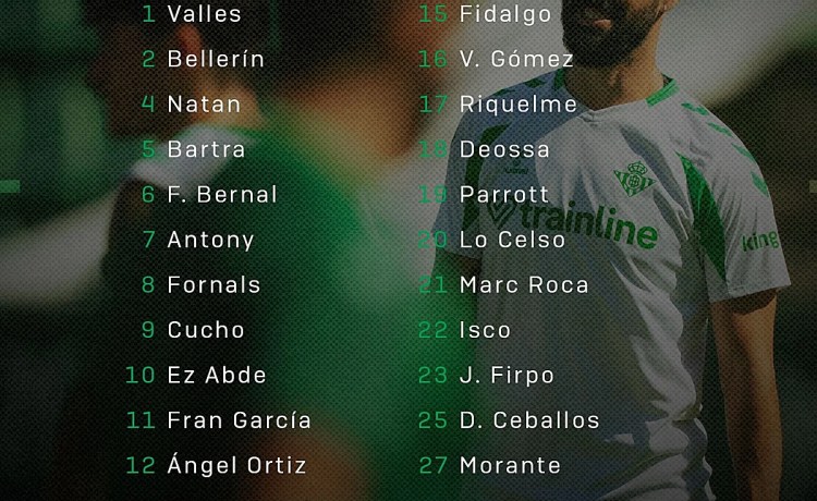 Morante por Iker Losada, única novedad en la convocatoria del Betis para La Coruña Morante por Iker Losada, única novedad en la convocatoria del Betis para La Coruña