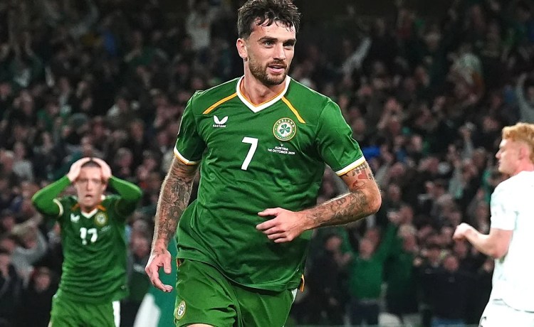 Noche estelar de Parrott con Irlanda: doblete con un golazo espectacular Noche estelar de Parrott con Irlanda: doblete con un golazo espectacular
