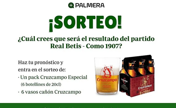 ¿Cuál crees que será el resultado del Real Betis – Como 1907? Haz tu pronóstico y consigue gratis un exclusivo pack Cruzcampo ¿Cuál crees que será el resultado del Real Betis – Como 1907? Haz tu pronóstico y consigue gratis un exclusivo pack Cruzcampo