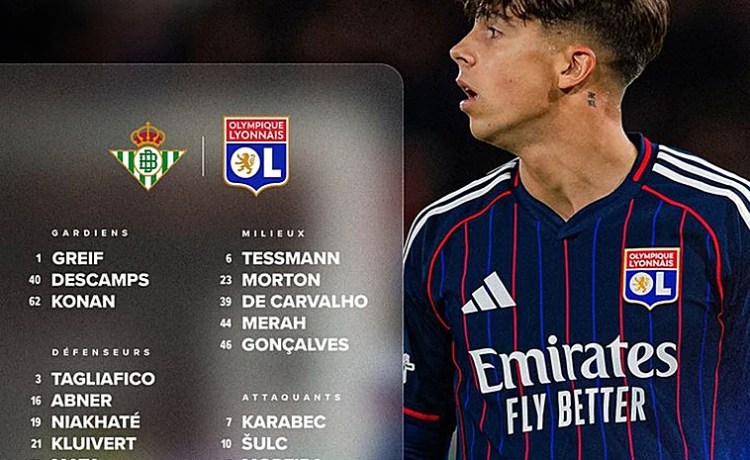 Dos marcadas ausencias en la convocatoria del Lyon para su visita al Betis Dos marcadas ausencias en la convocatoria del Lyon para su visita al Betis