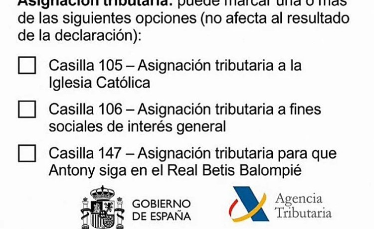 La guasa viral con la declaración de la Renta para que Antony siga en el Betis La guasa viral con la declaración de la Renta para que Antony siga en el Betis