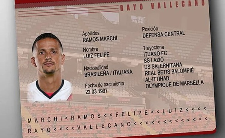 Luiz Felipe, nuevo jugador del Rayo Vallecano Luiz Felipe, nuevo jugador del Rayo Vallecano