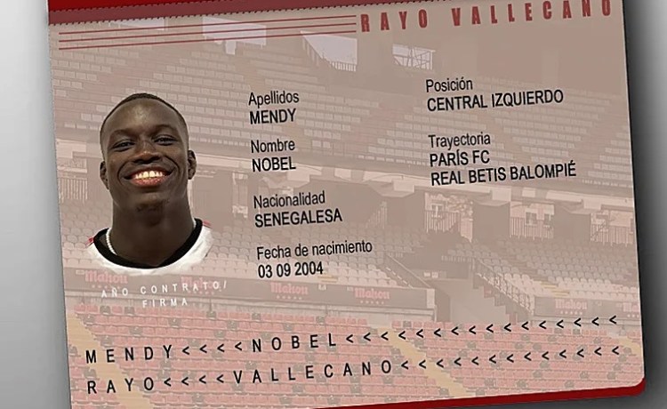 Oficial: Nobel Mendy, nuevo jugador del Rayo Vallecano Oficial: Nobel Mendy, nuevo jugador del Rayo Vallecano