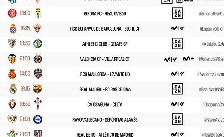 LaLiga anuncia el horario del Betis – Atlético de Madrid LaLiga anuncia el horario del Betis – Atlético de Madrid